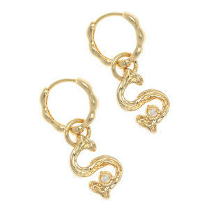 ALPHABET AND PEARL EARRINGS "S"