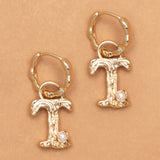 ALPHABET AND PEARL EARRINGS 