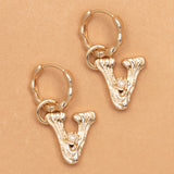 ALPHABET AND PEARL EARRINGS 