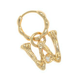 ALPHABET AND PEARL EARRINGS "W"