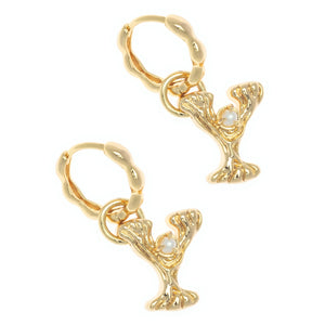 ALPHABET AND PEARL EARRINGS "Y"
