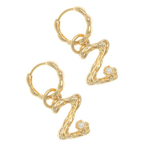 ALPHABET AND PEARL EARRINGS "Z"