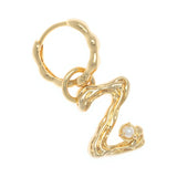 ALPHABET AND PEARL EARRINGS "Z"