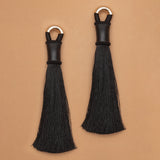 MIDNIGHT BLACK TASSEL EARRINGS (PRE-ORDER TAKES 30 DAYS)