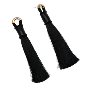MIDNIGHT BLACK TASSEL EARRINGS (PRE-ORDER TAKES 30 DAYS)