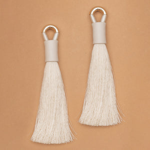 MIDNIGHT IVORY TASSEL EARRINGS (PRE-ORDER TAKES 30 DAYS)
