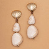 GOLD SHELL TIDAL DROP EARRINGS (PRE-ORDER TAKES 15 DAYS)