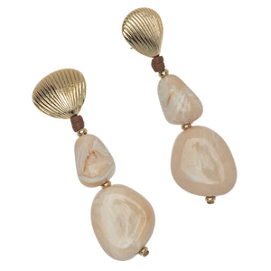GOLD SHELL TIDAL DROP EARRINGS (PRE-ORDER TAKES 15 DAYS)