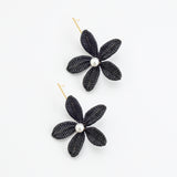 BLACK FLORAL EARRINGS