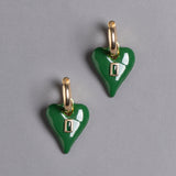 GREEN HEART EARRINGS
