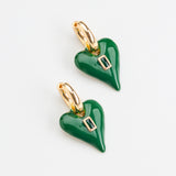 GREEN HEART EARRINGS