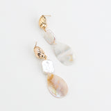 GOLD SHELL PEAR DROP EARRINGS