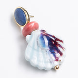 BLUE SHELL DROP EARRINGS