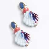 BLUE SHELL DROP EARRINGS