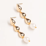 CHUNKY WHITE PEARL DROP EARRINGS