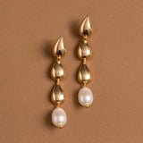 CHUNKY WHITE PEARL DROP EARRINGS