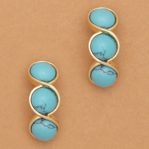 TRIPLE TURQUOISE SHORT DROP EARRINGS
