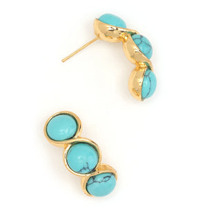 TRIPLE TURQUOISE SHORT DROP EARRINGS