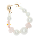 WHITE PINK PEARL STRAND EARRINGS