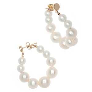 STRING OF PEARL HOOPE EARRINGS
