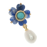 LAPIS LAZULI FLORAL FASHION EARRINGS