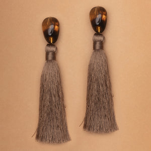 CHUNKY BROWN RESIN TASSEL EARRINGS (PRE-ORDER TAKES 15 DAYS)