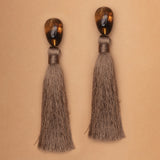 CHUNKY BROWN RESIN TASSEL EARRINGS (PRE-ORDER TAKES 15 DAYS)