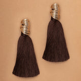 COIL MUSE BLACK TASSEL EARRINGS (PRE-ORDER TAKES 15 DAYS)