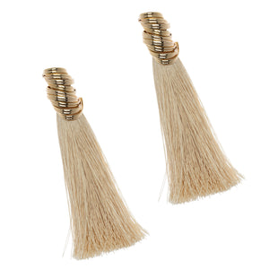 COIL MUSE BEIGE TASSEL EARRINGS (PRE-ORDER TAKES 15 DAYS)