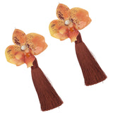 LIGHT ORANGE MATTE BLOOM TASSEL EARRINGS (PRE-ORDER TAKES 15 DAYS)