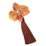 LIGHT ORANGE MATTE BLOOM TASSEL EARRINGS (PRE-ORDER TAKES 15 DAYS)