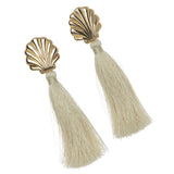 GOLD CONCHA IVORY TASSEL EARRINGS (PRE-ORDER TAKES 15 DAYS)