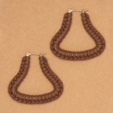 BROWN BRAIDED LEATHER EARRINGS  (PRE-ORDER TAKES 15 DAYS)