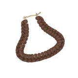 BROWN BRAIDED LEATHER EARRINGS  (PRE-ORDER TAKES 15 DAYS)