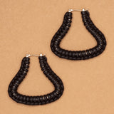 BLACK BRAIDED LEATHER EARRINGS (PRE-ORDER TAKES 15 DAYS)