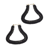 BLACK BRAIDED LEATHER EARRINGS (PRE-ORDER TAKES 15 DAYS)