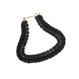 BLACK BRAIDED LEATHER EARRINGS (PRE-ORDER TAKES 15 DAYS)