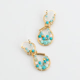 GOLD INFINITY TURQUOISE BEAD EARRINGS