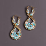 GOLD INFINITY TURQUOISE BEAD EARRINGS