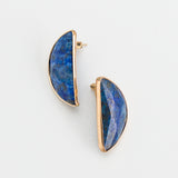 SEMI CIRCLE LAPIS EARRINGS