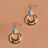 GOLDEN AMAZONITE SHORT DROP EARRINGS