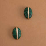 MALACHITE GOLD BEAN EARRINGS [FW24]