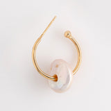 COIN PEARL HOOP EARRINGS