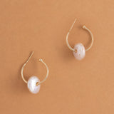 COIN PEARL HOOP EARRINGS