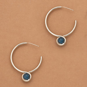 TWIST BLUE GOLD EARRINGS