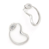 CLEAR CRYSTAL CURVED EARRINGS