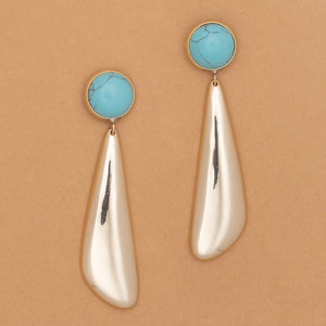 SLEEK GOLD TURQUOISE EARRIGNS