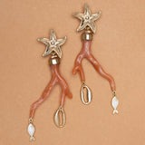 CORAL CHARM EARRINGS