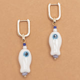 WHITE FISH DROP EARRINGS