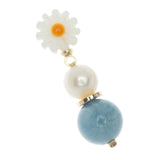 BLUE AND PEARL FLORAL DROP EARRINGS